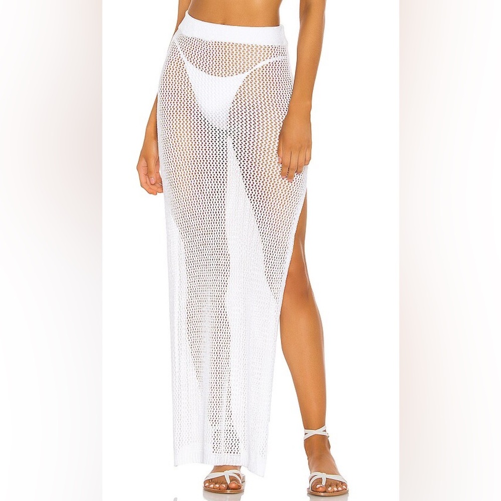 Superdown White Mesh Swim Cover-Up